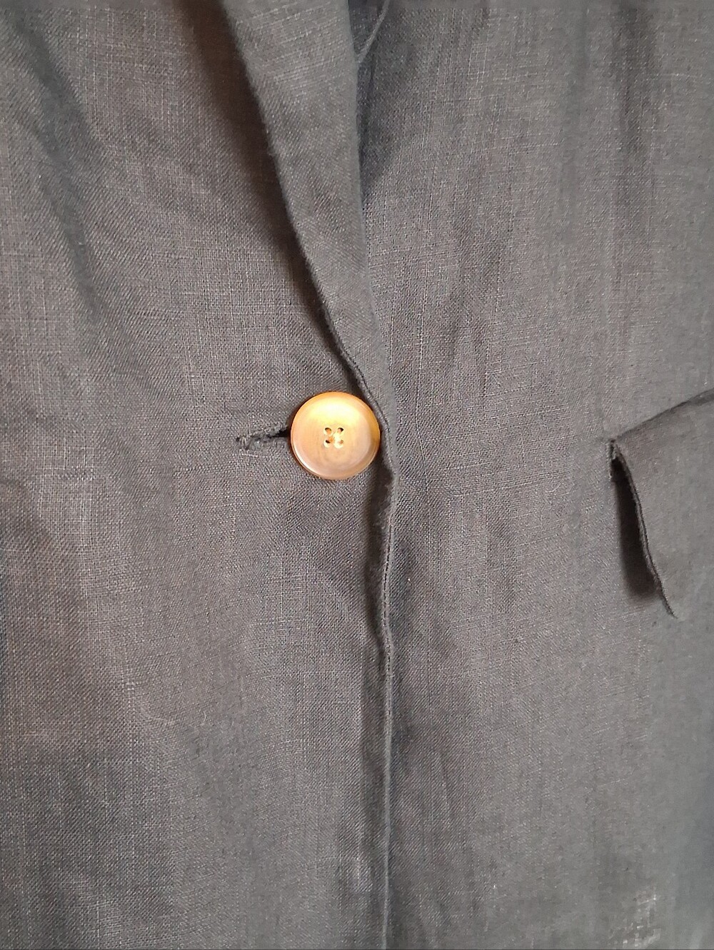 Quince 100% Organic European Linen Single-Breasted Blazer Jacket Black Women L - Picture 5 of 9